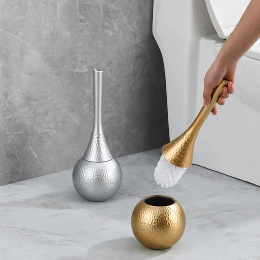 Sculptural Hammered Toilet Brush – Modern Luxe Edition