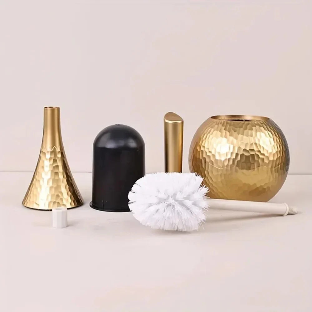 Sculptural Hammered Toilet Brush – Modern Luxe Edition