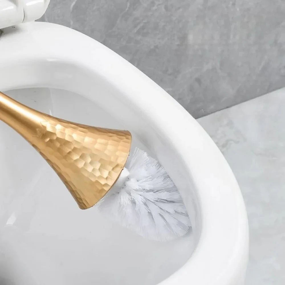 Sculptural Hammered Toilet Brush – Modern Luxe Edition