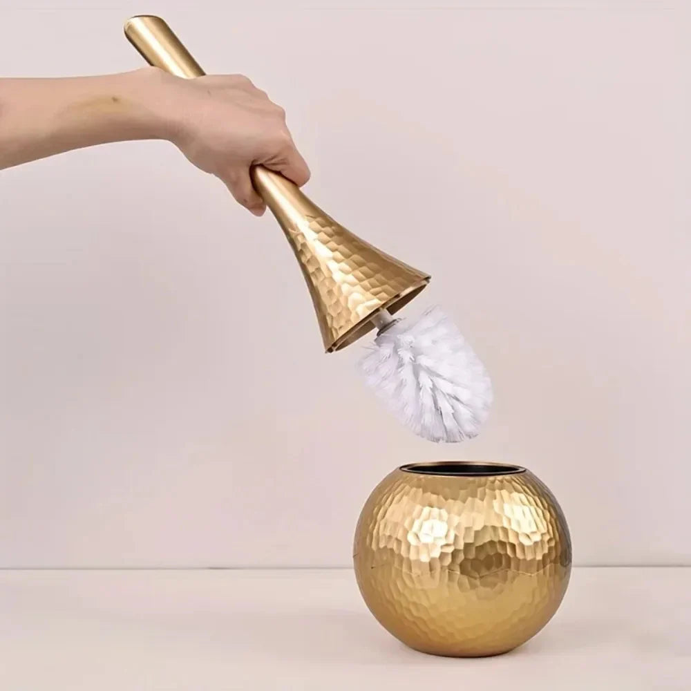 Sculptural Hammered Toilet Brush – Modern Luxe Edition