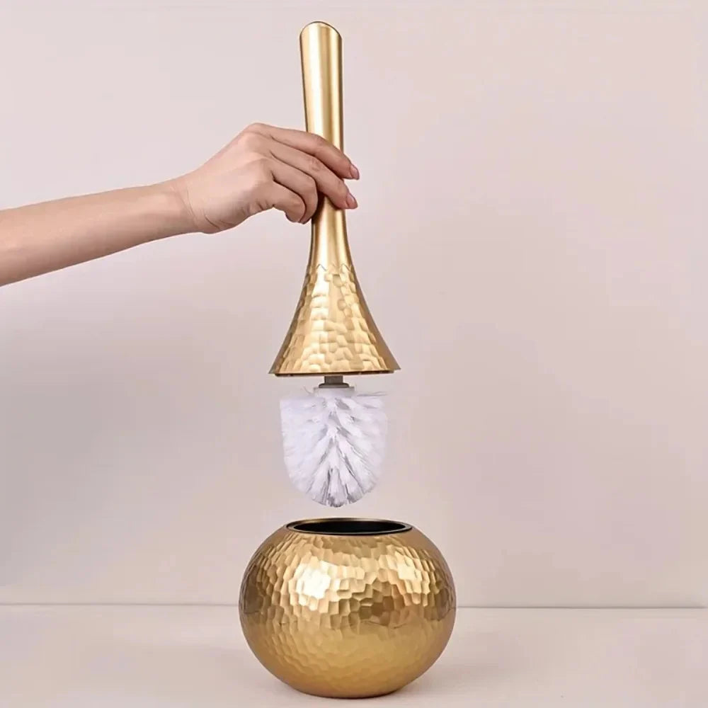 Sculptural Hammered Toilet Brush – Modern Luxe Edition